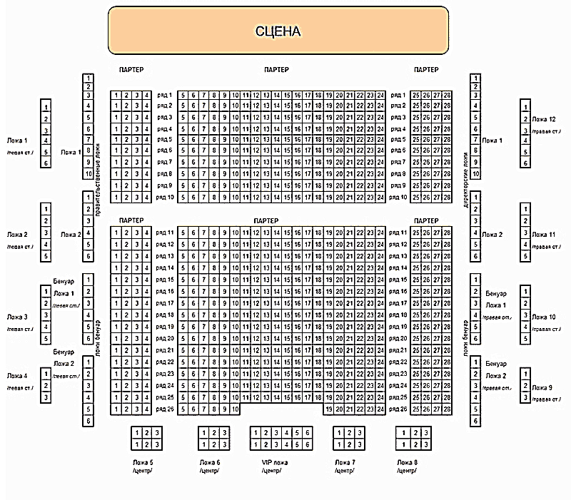 Космос схема концертного зала